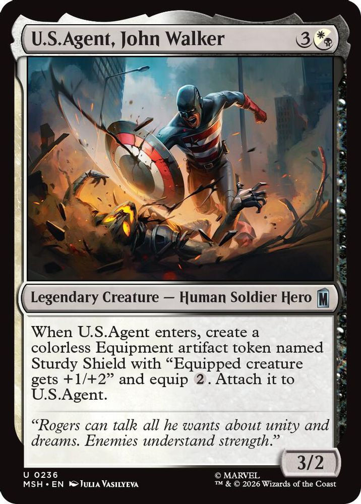 2026 Magic: The Gathering: Marvel Super Heroes (MSH) - USAgent John Walker (#236, Uncommon) (, Near Mint)