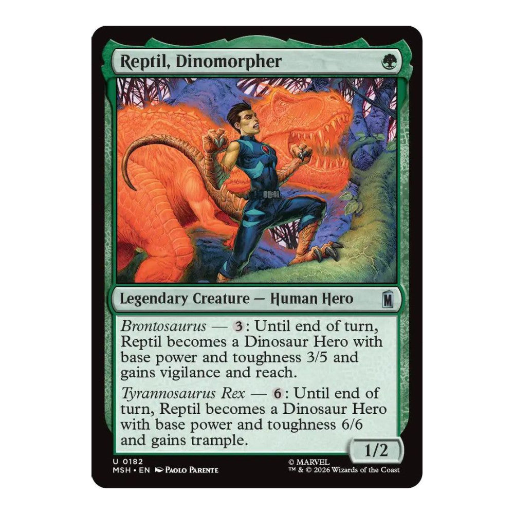 2026 Magic: The Gathering: Marvel Super Heroes (MSH) - Reptil, Dinomorpher (#182, Uncommon) (, Near Mint)