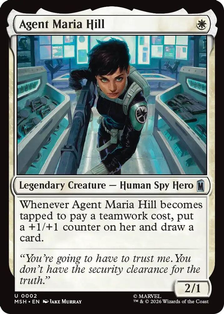 2026 Magic: The Gathering: Marvel Super Heroes (MSH) - Agent Maria Hill (#2, Uncommon) (, Near Mint)