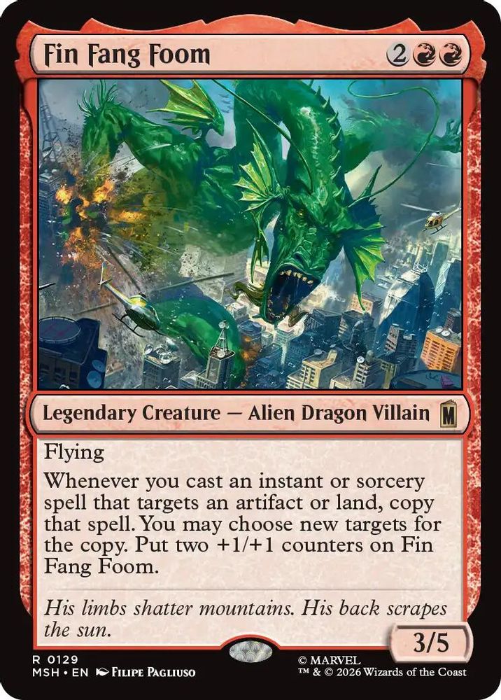 2026 Magic: The Gathering: Marvel Super Heroes (MSH) - Fin Fang Foom (#129, Rare) (Foil, Near Mint)