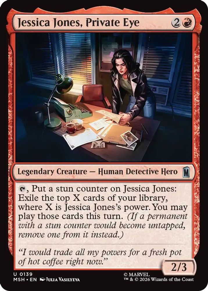 2026 Magic: The Gathering: Marvel Super Heroes (MSH) - Jessica Jones Private Eye (#139, Uncommon) (, Near Mint)