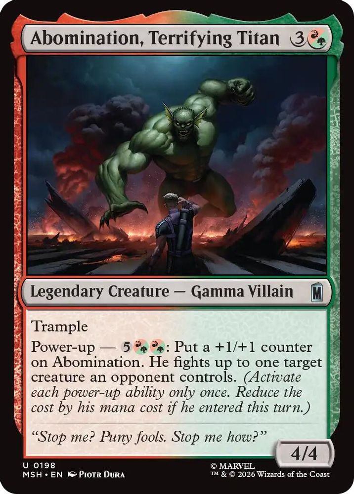 2026 Magic: The Gathering: Marvel Super Heroes (MSH) - Abomination Terrifying Titan (#198, Uncommon) (, Near Mint)