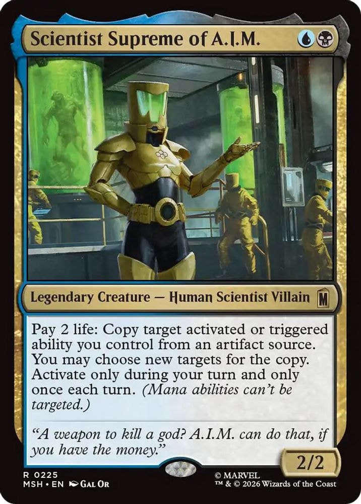 2026 Magic: The Gathering: Marvel Super Heroes (MSH) - Scientist Supreme of A.I.M. (#225, Rare) (, Near Mint)