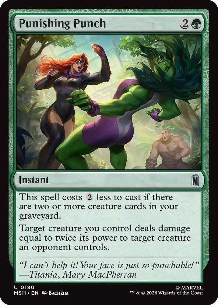 2026 Magic: The Gathering: Marvel Super Heroes (MSH) - Punishing Punch (#180, Uncommon) (, Near Mint)
