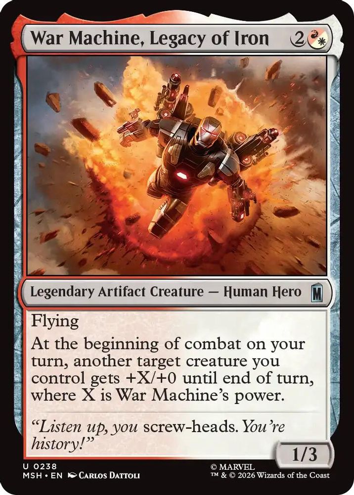 2026 Magic: The Gathering: Marvel Super Heroes (MSH) - War Machine Legacy of Iron (#238, Uncommon) (, Near Mint)