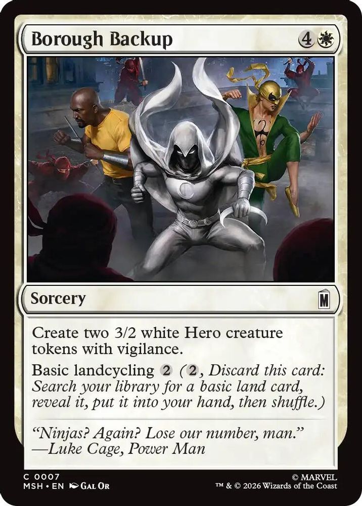 2026 Magic: The Gathering: Marvel Super Heroes (MSH) - Borough Backup (#7, Common) (, Near Mint)
