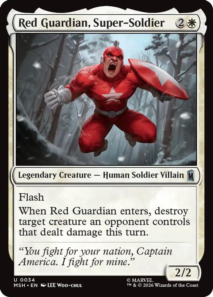 2026 Magic: The Gathering: Marvel Super Heroes (MSH) - Red Guardian Super Soldier (#34, Uncommon) (, Near Mint)