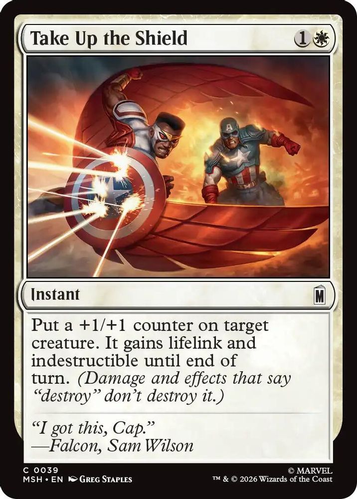 2026 Magic: The Gathering: Marvel Super Heroes (MSH) - Take Up the Shield (#39, Common) (, Near Mint)