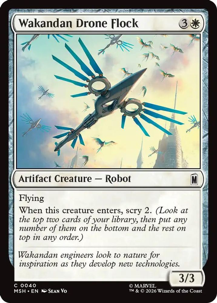 2026 Magic: The Gathering: Marvel Super Heroes (MSH) - Wakandan Drone Flock (#40, Common) (, Near Mint)