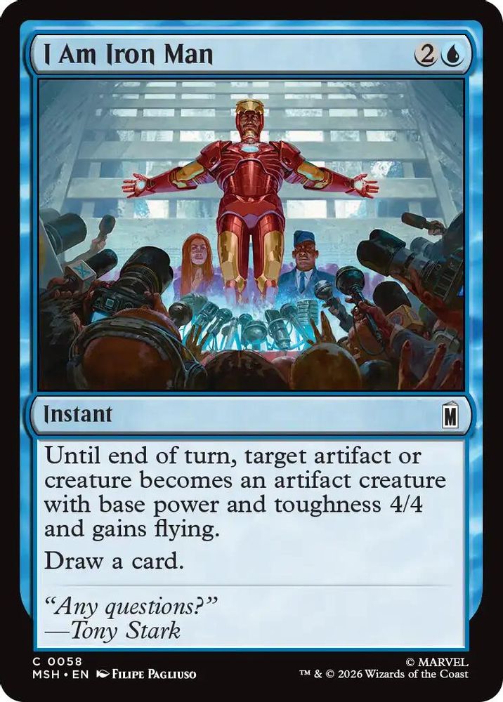 2026 Magic: The Gathering: Marvel Super Heroes (MSH) - I Am Iron Man (#58, Common) (, Near Mint)