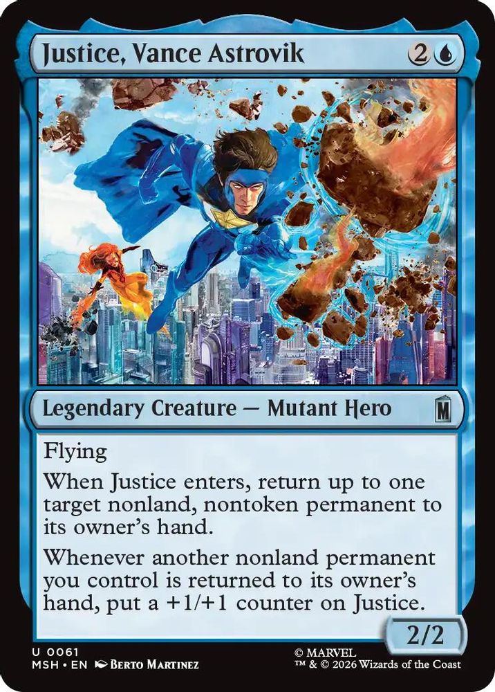 2026 Magic: The Gathering: Marvel Super Heroes (MSH) - Justice Vance Astrovik (#61, Uncommon) (, Near Mint)