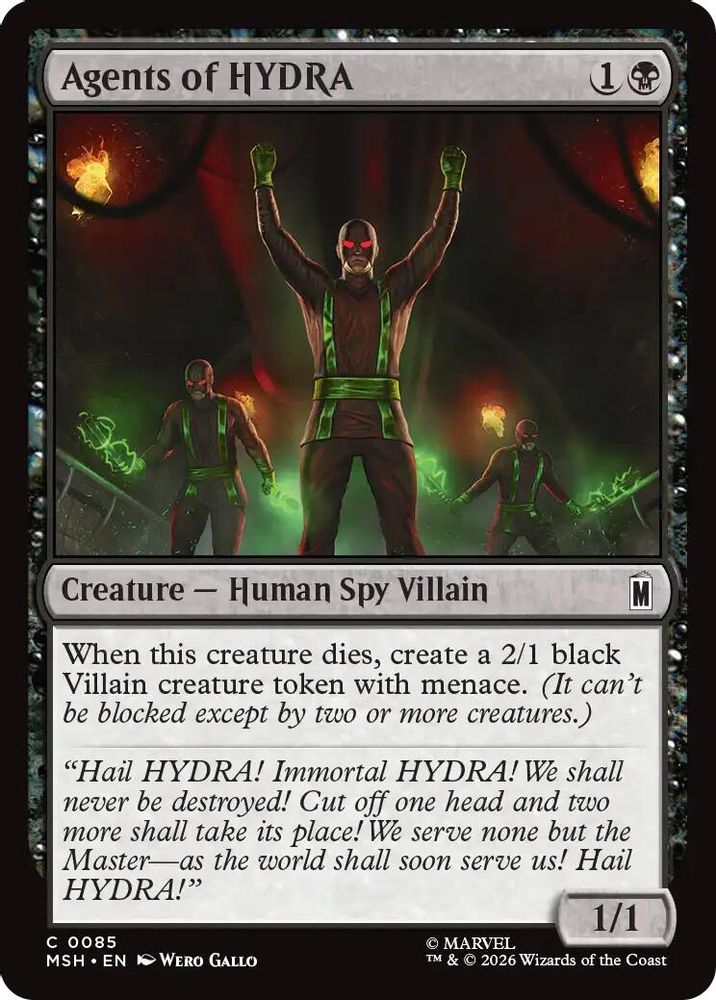 2026 Magic: The Gathering: Marvel Super Heroes (MSH) - Agents of HYDRA (#85, Common) (, Near Mint)