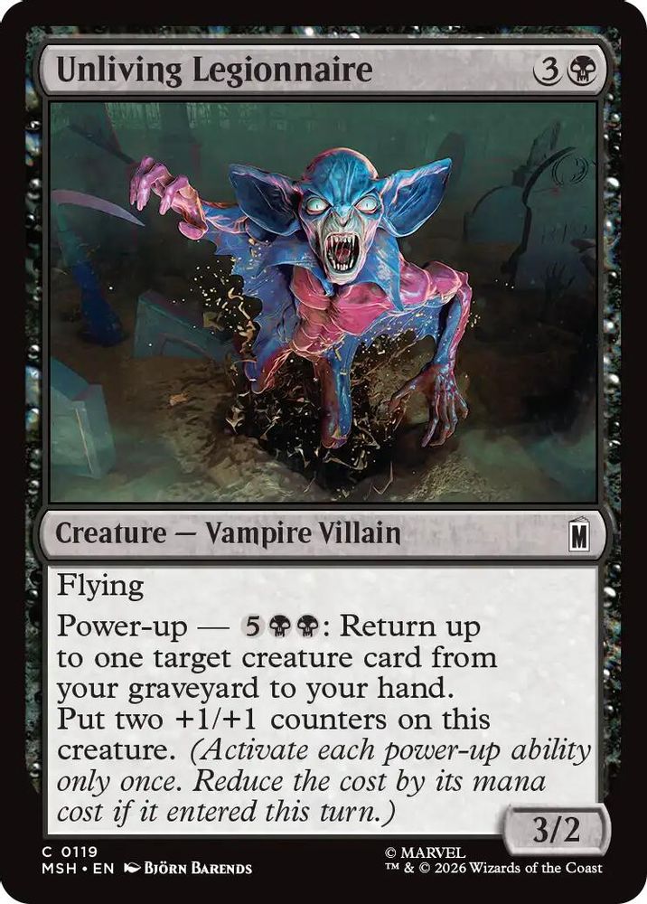 2026 Magic: The Gathering: Marvel Super Heroes (MSH) - Unliving Legionnaire (#119, Common) (, Near Mint)