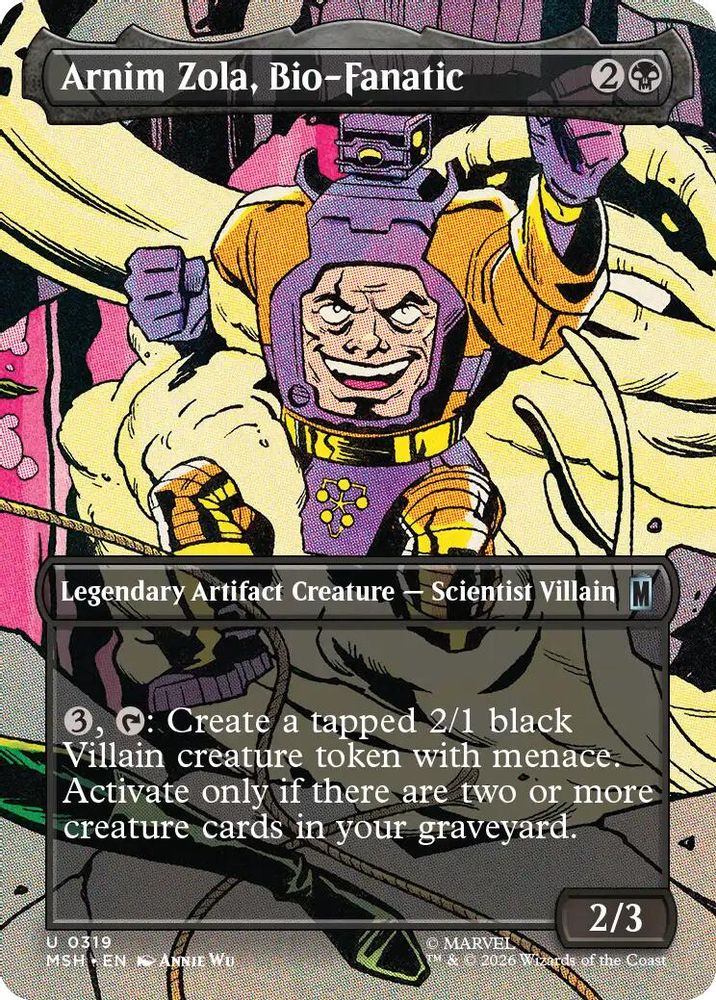 2026 Magic: The Gathering: Marvel Super Heroes (MSH) - Arnim Zola Bio Fanatic Borderless (#319, Uncommon)