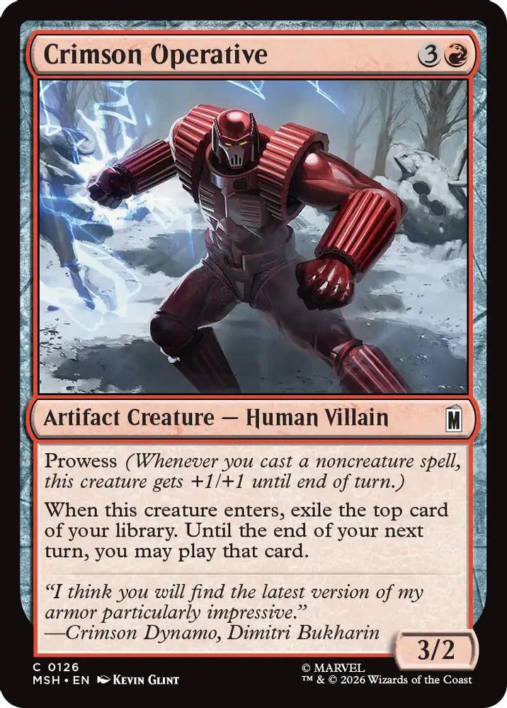 2026 Magic: The Gathering: Marvel Super Heroes (MSH) - Crimson Operative (#126, Common) (, Near Mint)