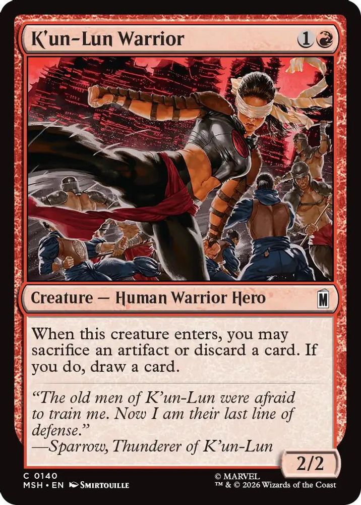 2026 Magic: The Gathering: Marvel Super Heroes (MSH) - Kun Lun Warrior (#140, Common) (, Near Mint)