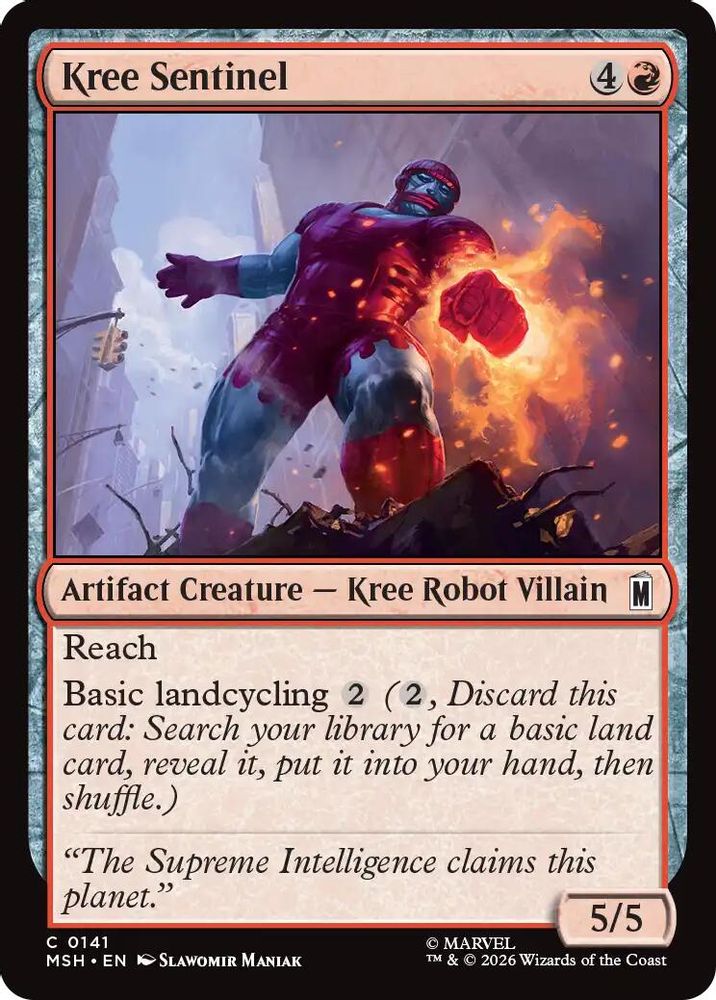 2026 Magic: The Gathering: Marvel Super Heroes (MSH) - Kree Sentinel (#141, Common)