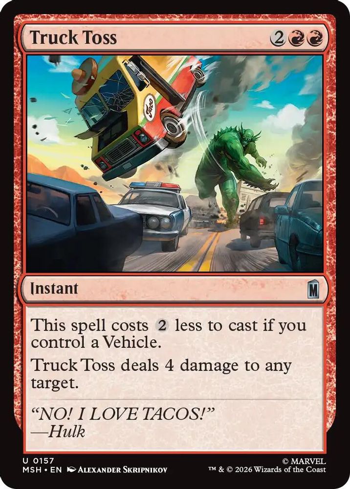 2026 Magic: The Gathering: Marvel Super Heroes (MSH) - Truck Toss (#157, Uncommon) (, Near Mint)