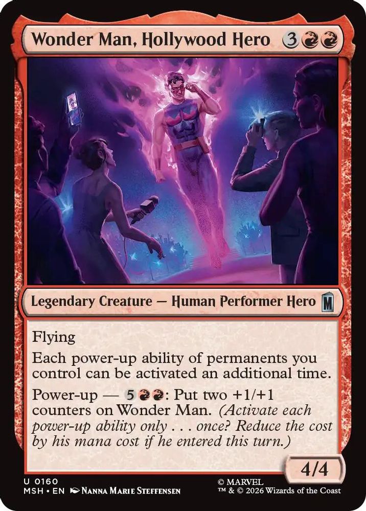 2026 Magic: The Gathering: Marvel Super Heroes (MSH) - Wonder Man Hollywood Hero (#160, Uncommon) (, Near Mint)