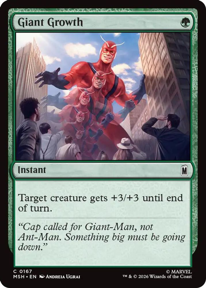 2026 Magic: The Gathering: Marvel Super Heroes (MSH) - Giant Growth (#167, Common) (, Near Mint)