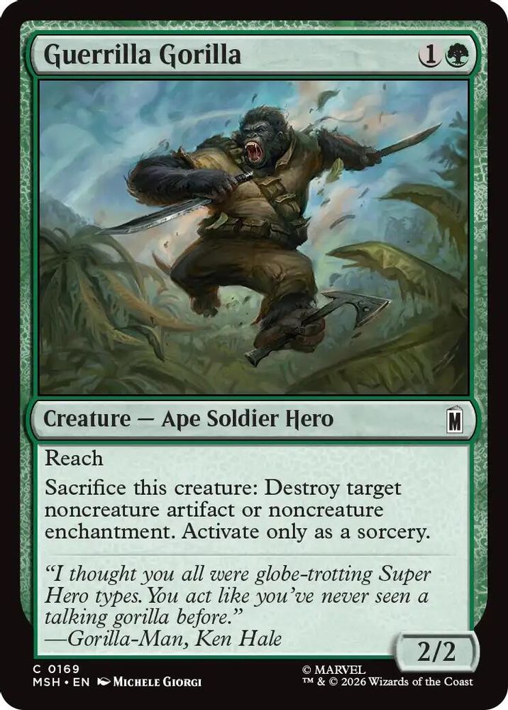 2026 Magic: The Gathering: Marvel Super Heroes (MSH) - Guerrilla Gorilla (#169, Common) (, Near Mint)