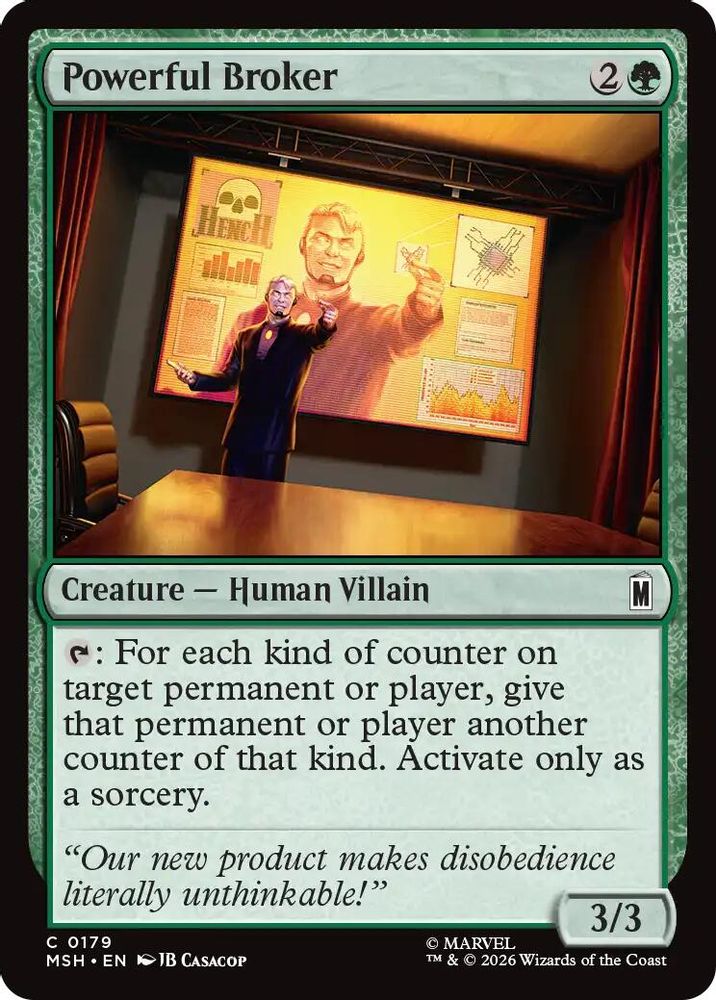 2026 Magic: The Gathering: Marvel Super Heroes (MSH) - Powerful Broker (#179, Common) (, Near Mint)
