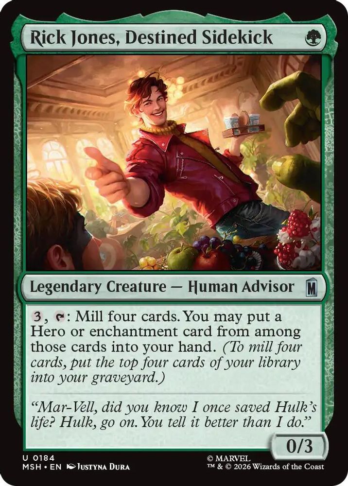2026 Magic: The Gathering: Marvel Super Heroes (MSH) - Rick Jones Destined Sidekick (#184, Uncommon) (, Near Mint)