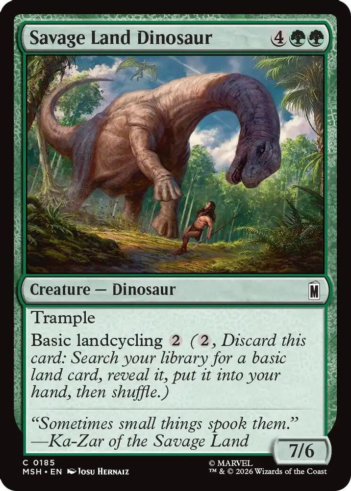 2026 Magic: The Gathering: Marvel Super Heroes (MSH) - Savage Land Dinosaur (#185, Common) (, Near Mint)