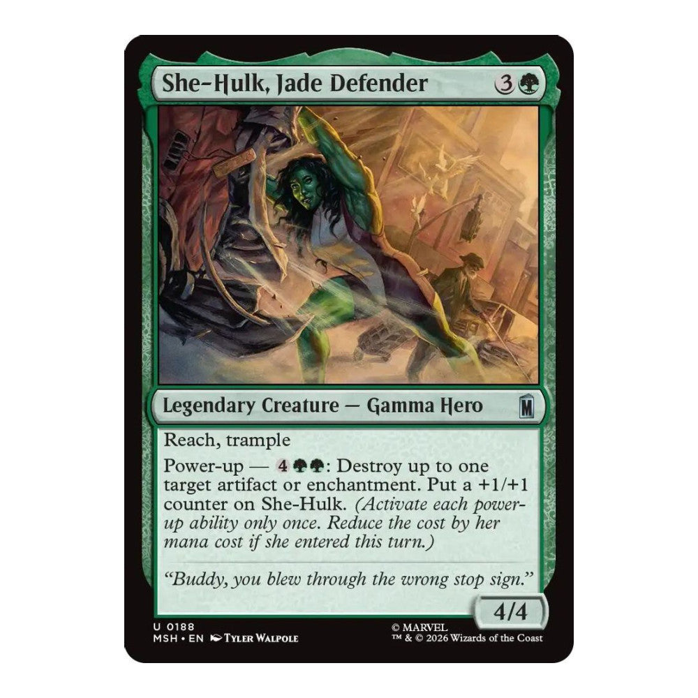 2026 Magic: The Gathering: Marvel Super Heroes (MSH) - She-Hulk, Jade Defender (#188, Uncommon) (, Near Mint)