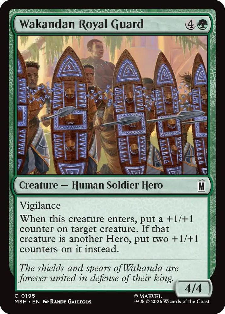 2026 Magic: The Gathering: Marvel Super Heroes (MSH) - Wakandan Royal Guard (#195, Common) (, Near Mint)