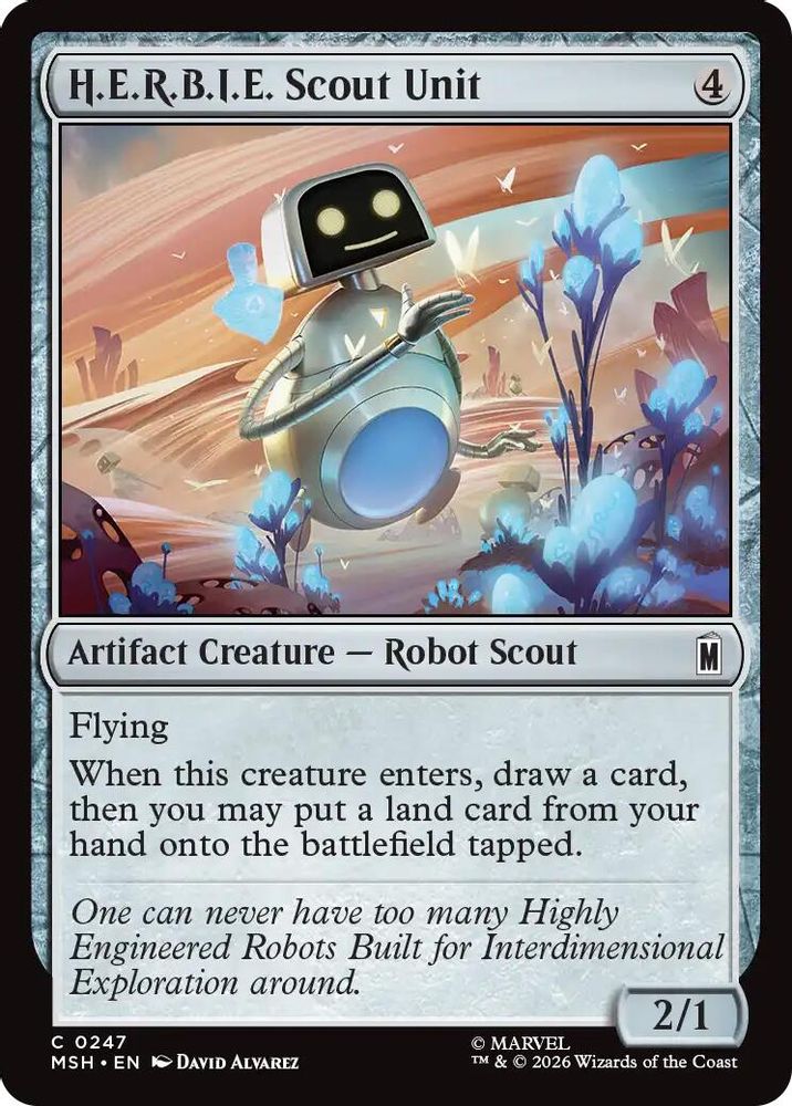 2026 Magic: The Gathering: Marvel Super Heroes (MSH) - H.E.R.B.I.E. Scout Unit (#247, Common) (, Near Mint)