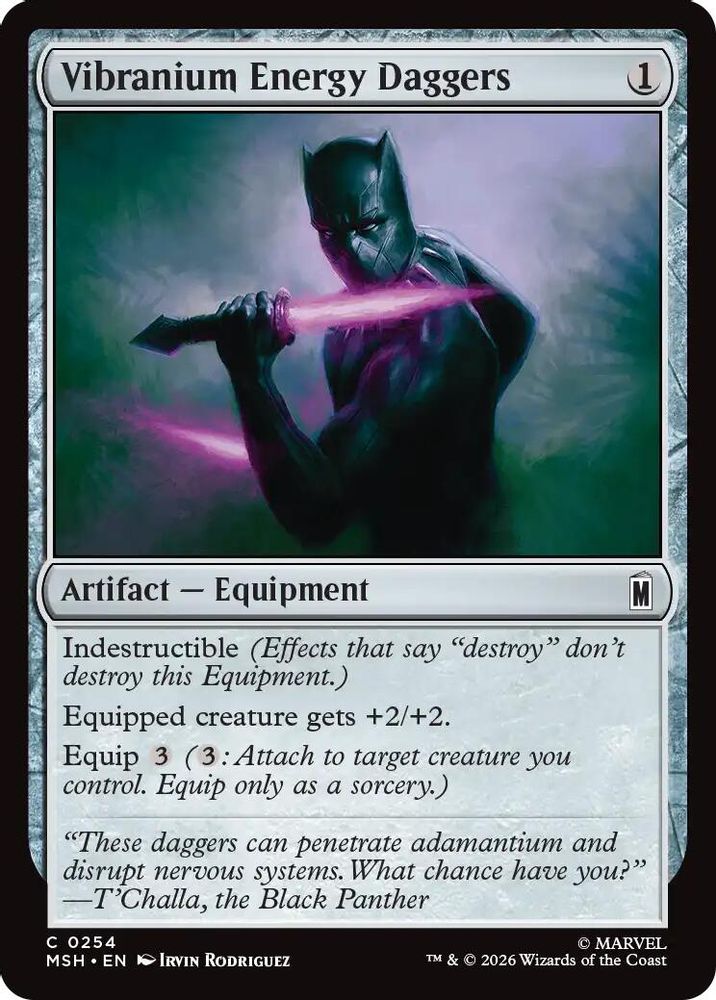 2026 Magic: The Gathering: Marvel Super Heroes (MSH) - Vibranium Energy Daggers (#254, Common) (, Near Mint)