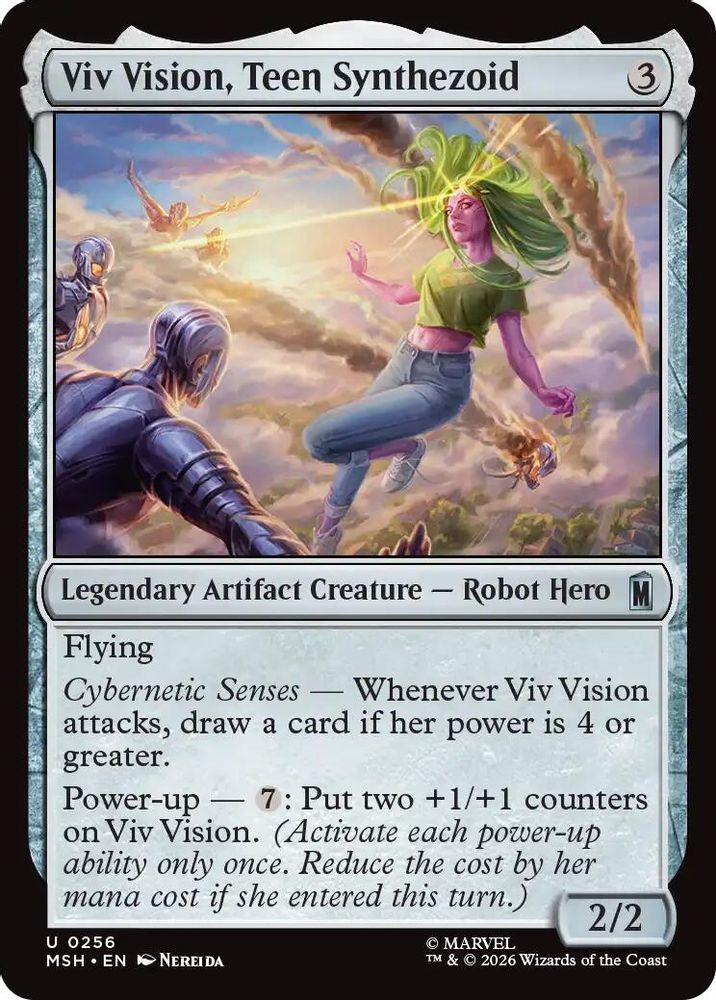 2026 Magic: The Gathering: Marvel Super Heroes (MSH) - Viv Vision Teen Synthezoid (#256, Uncommon) (, Near Mint)
