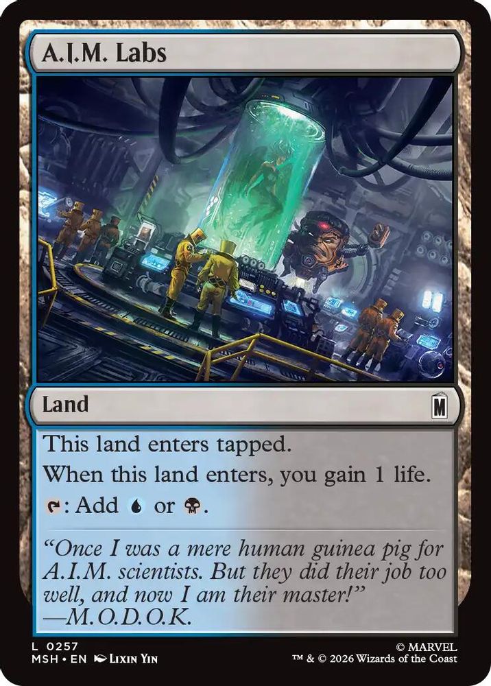 2026 Magic: The Gathering: Marvel Super Heroes (MSH) - AIM Labs (#257, Land) (, Near Mint)