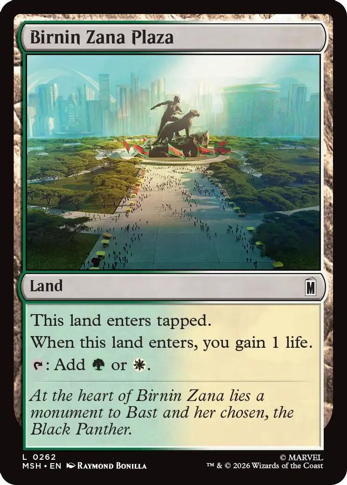 2026 Magic: The Gathering: Marvel Super Heroes (MSH) - Birnin Zana Plaza (#262, Land)