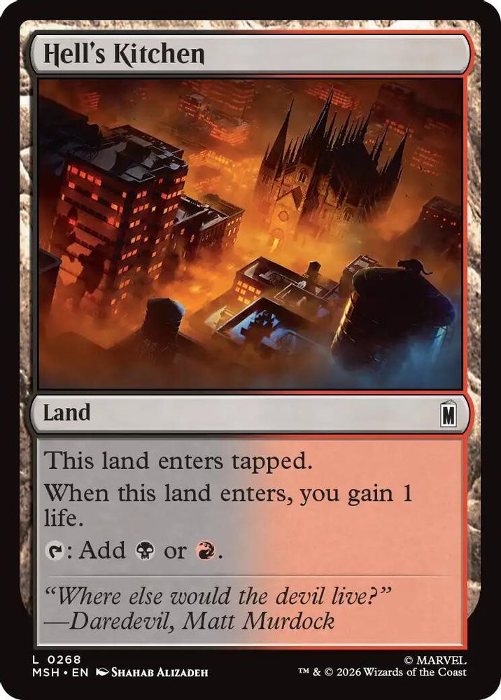 2026 Magic: The Gathering: Marvel Super Heroes (MSH) - Hells Kitchen (#268, Land)