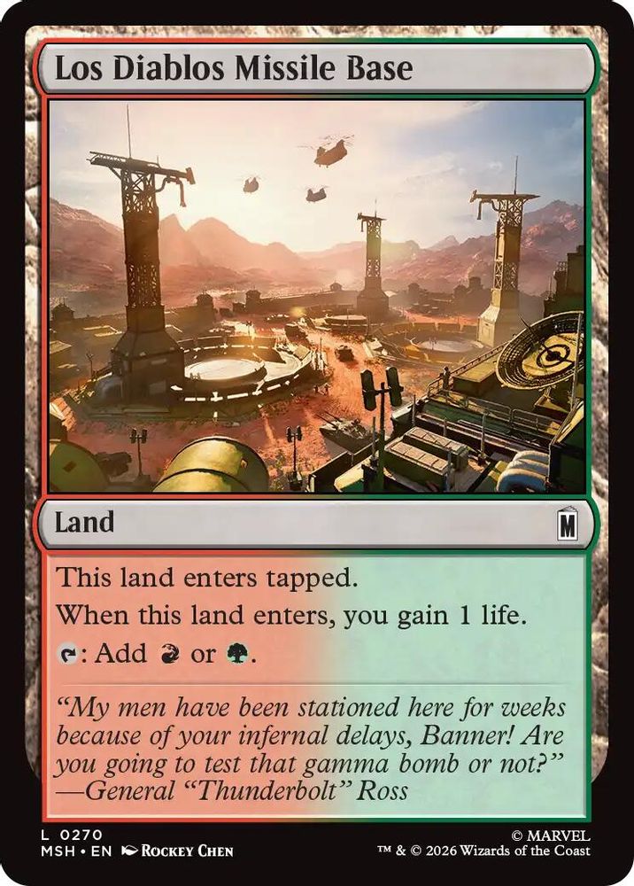 2026 Magic: The Gathering: Marvel Super Heroes (MSH) - Los Diablos Missile Base (#270, Land) (, Near Mint)