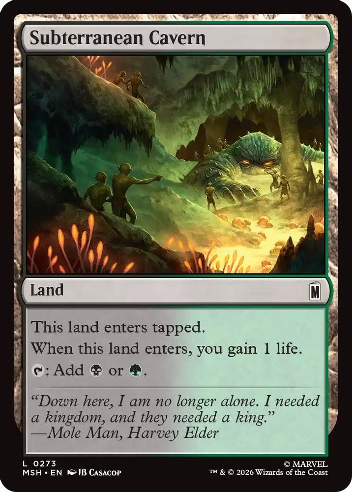 2026 Magic: The Gathering: Marvel Super Heroes (MSH) - Subterranean Cavern (#273, Land) (, Near Mint)