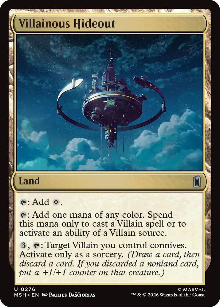 2026 Magic: The Gathering: Marvel Super Heroes (MSH) - Villainous Hideout (#276, Uncommon) (, Near Mint)