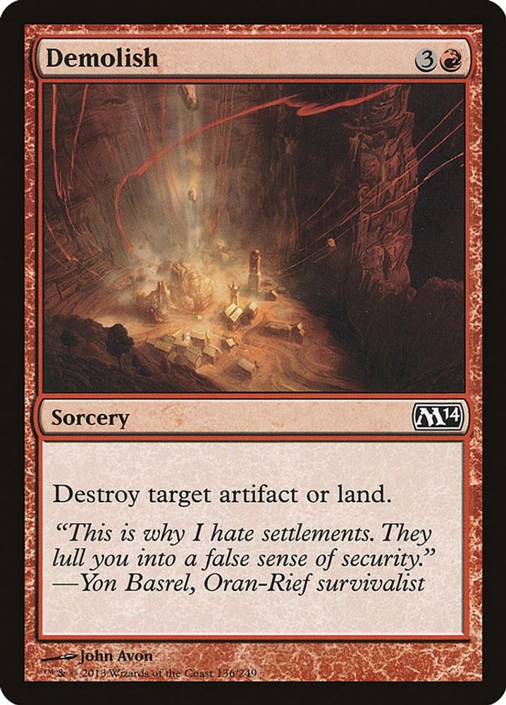2013 Magic: The Gathering: Magic 2014 (M14) (M14) - Demolish (#136, Common) (, Near Mint)
