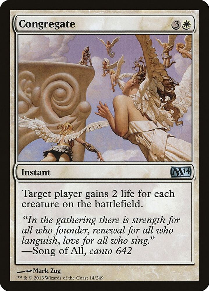 2013 Magic: The Gathering: Magic 2014 (M14) (M14) - Congregate (#14, Uncommon) (, Near Mint)