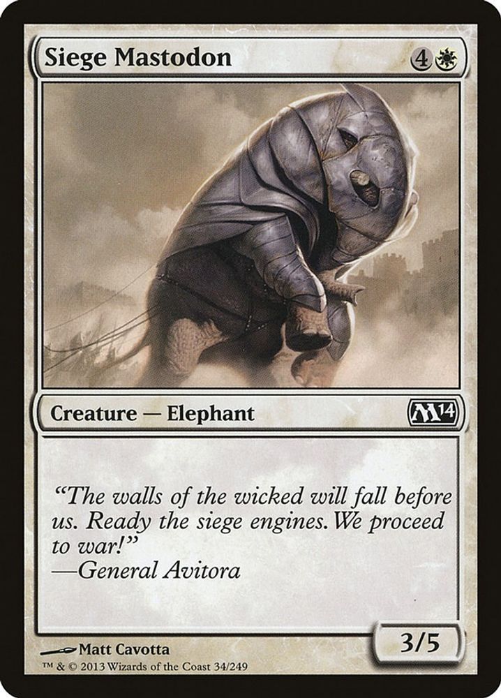 2013 Magic: The Gathering: Magic 2014 (M14) (M14) - Siege Mastodon (#34, Common) (, Near Mint)