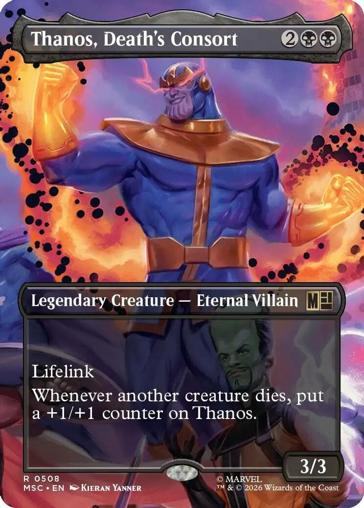 2026 Magic: The Gathering: Commander: Marvel Super Heroes (MSC) - Thanos Deaths Consort Borderless (#508, Rare) (Foil, Near Mint)