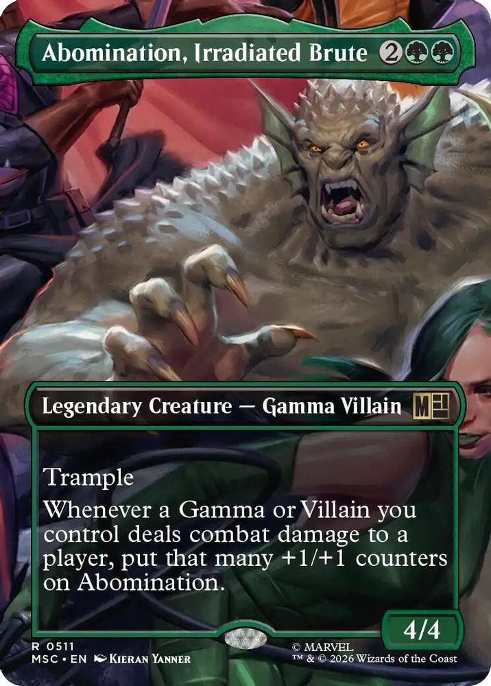 2026 Magic: The Gathering: Commander: Marvel Super Heroes (MSC) - Abomination Irradiated Brute Borderless (#511, Rare) (Foil, Near Mint)