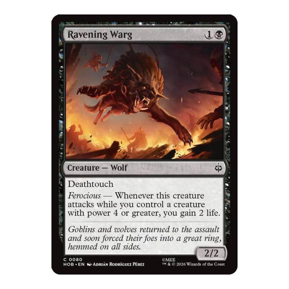 2026 Magic: The Gathering: The Hobbit (HOB) - Ravening Warg (#80, Common) (, Near Mint)