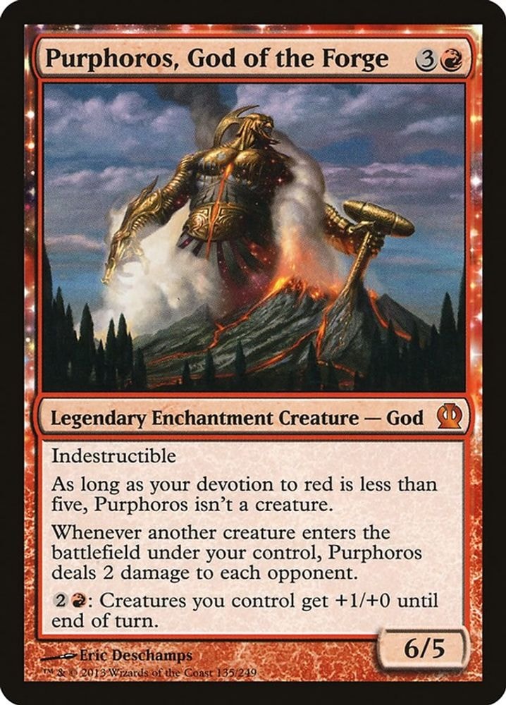 2013 Magic: The Gathering: Theros (THS) - Purphoros God of the Forge (#135, Mythic Rare) (, Lightly Played)