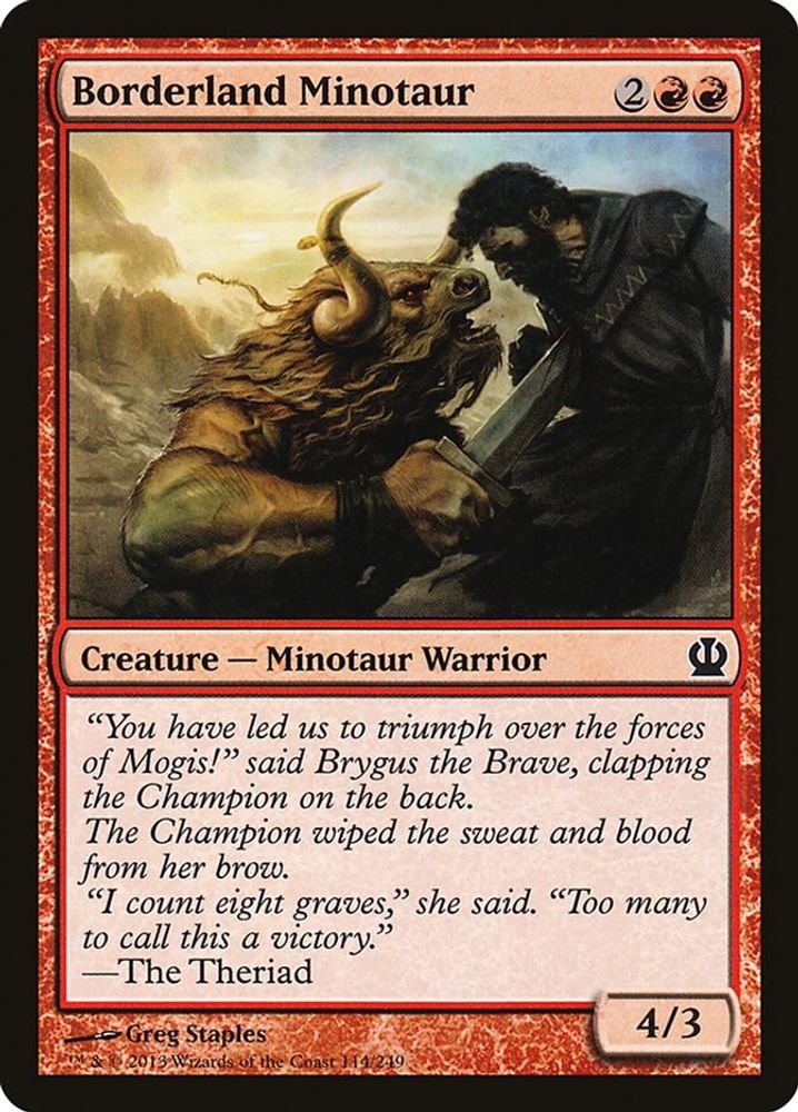 2013 Magic: The Gathering: Theros (THS) - Borderland Minotaur (#114, Common) (, Near Mint)