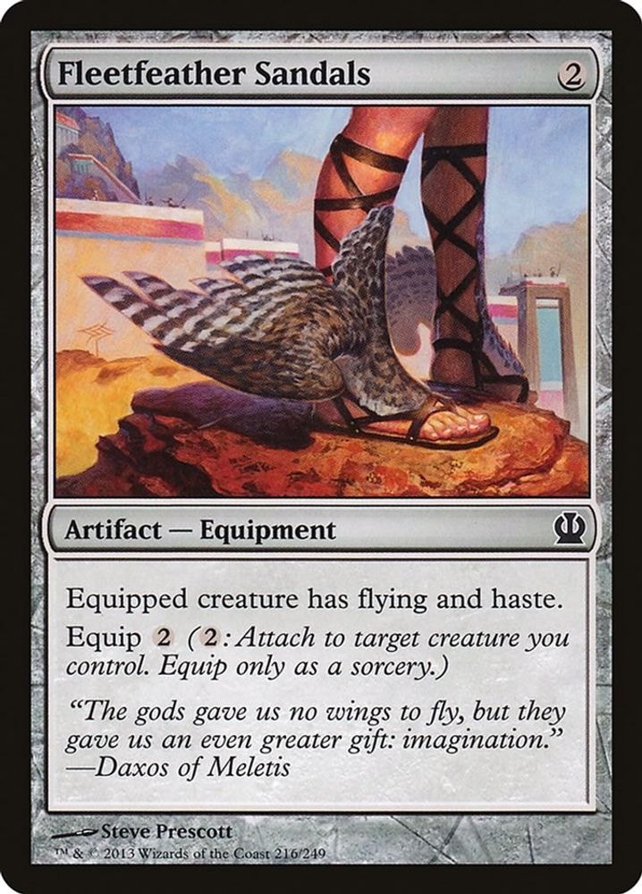 2013 Magic: The Gathering: Theros (THS) - Fleetfeather Sandals (#216, Common) (, Lightly Played)