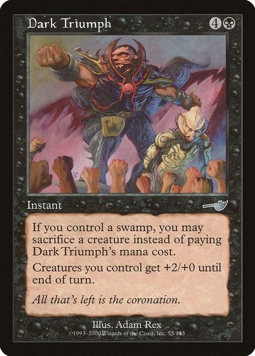 2000 Magic: The Gathering: Nemesis (NMS) - Dark Triumph (#55, Uncommon) (, Near Mint)