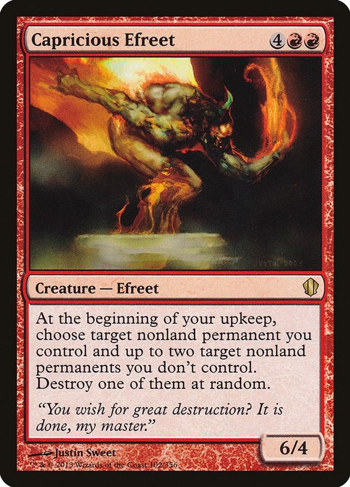 2013 Magic: The Gathering: Commander 2013 (C13) - Capricious Efreet (#102, Rare) (, Near Mint)